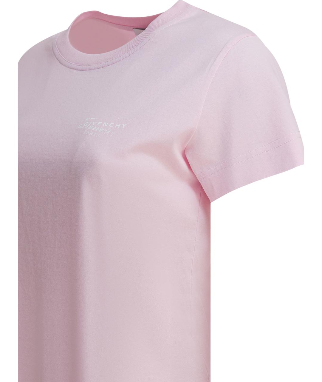 GIVENCHY Розовая хлопковая футболка, фото 3