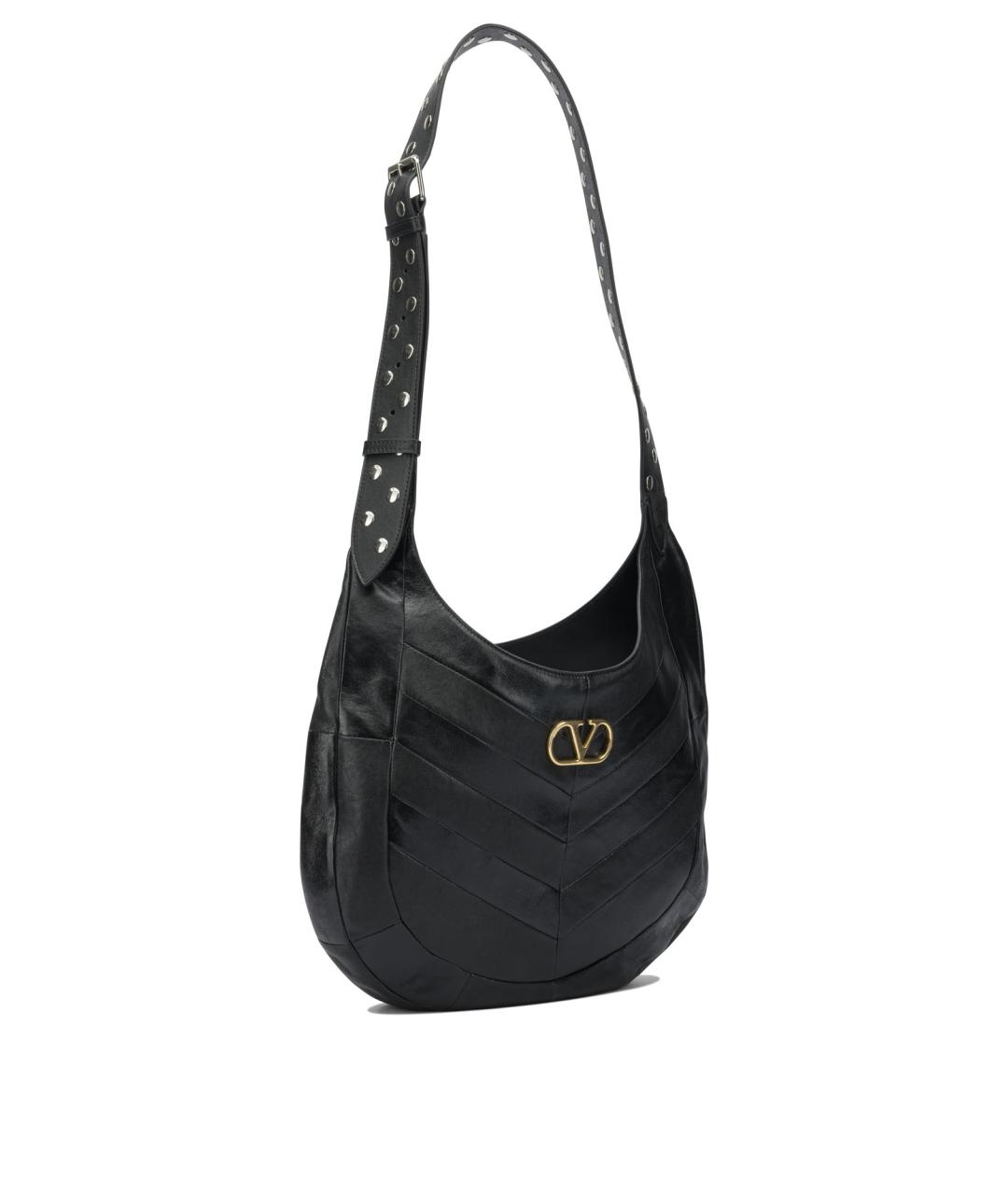 VALENTINO Черная кожаная сумка через плечо, фото 2