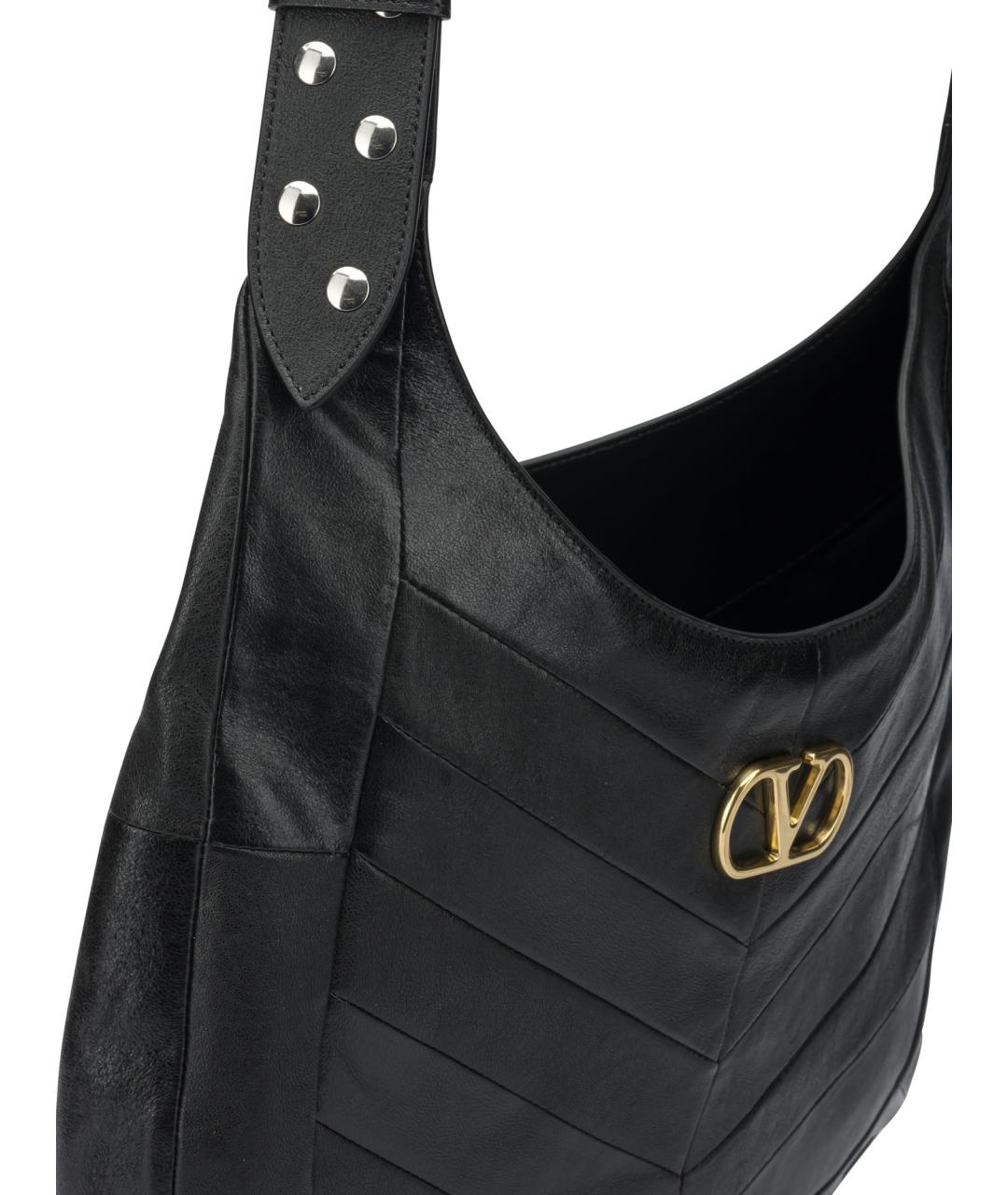 VALENTINO Черная кожаная сумка через плечо, фото 4