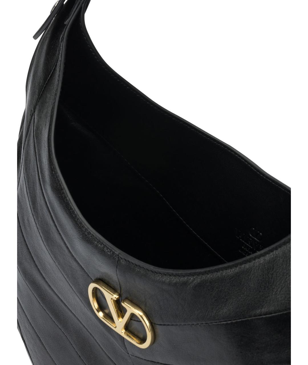 VALENTINO Черная кожаная сумка через плечо, фото 5