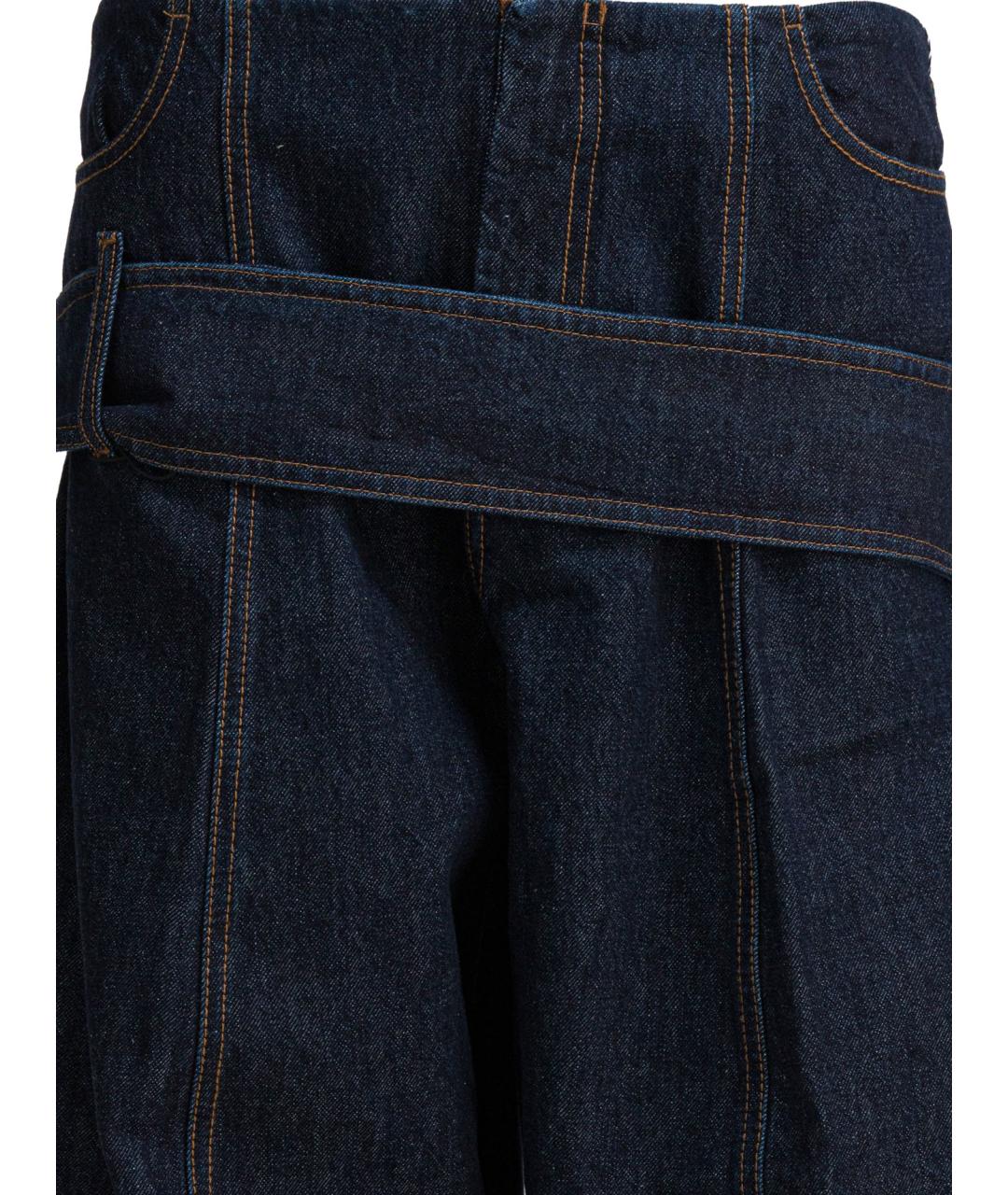 SPORTMAX Синие хлопковые прямые джинсы, фото 3