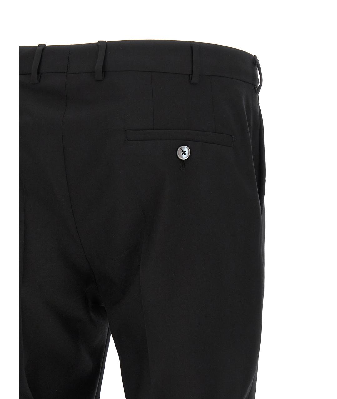 PAL ZILERI Черные шерстяные повседневные брюки, фото 4