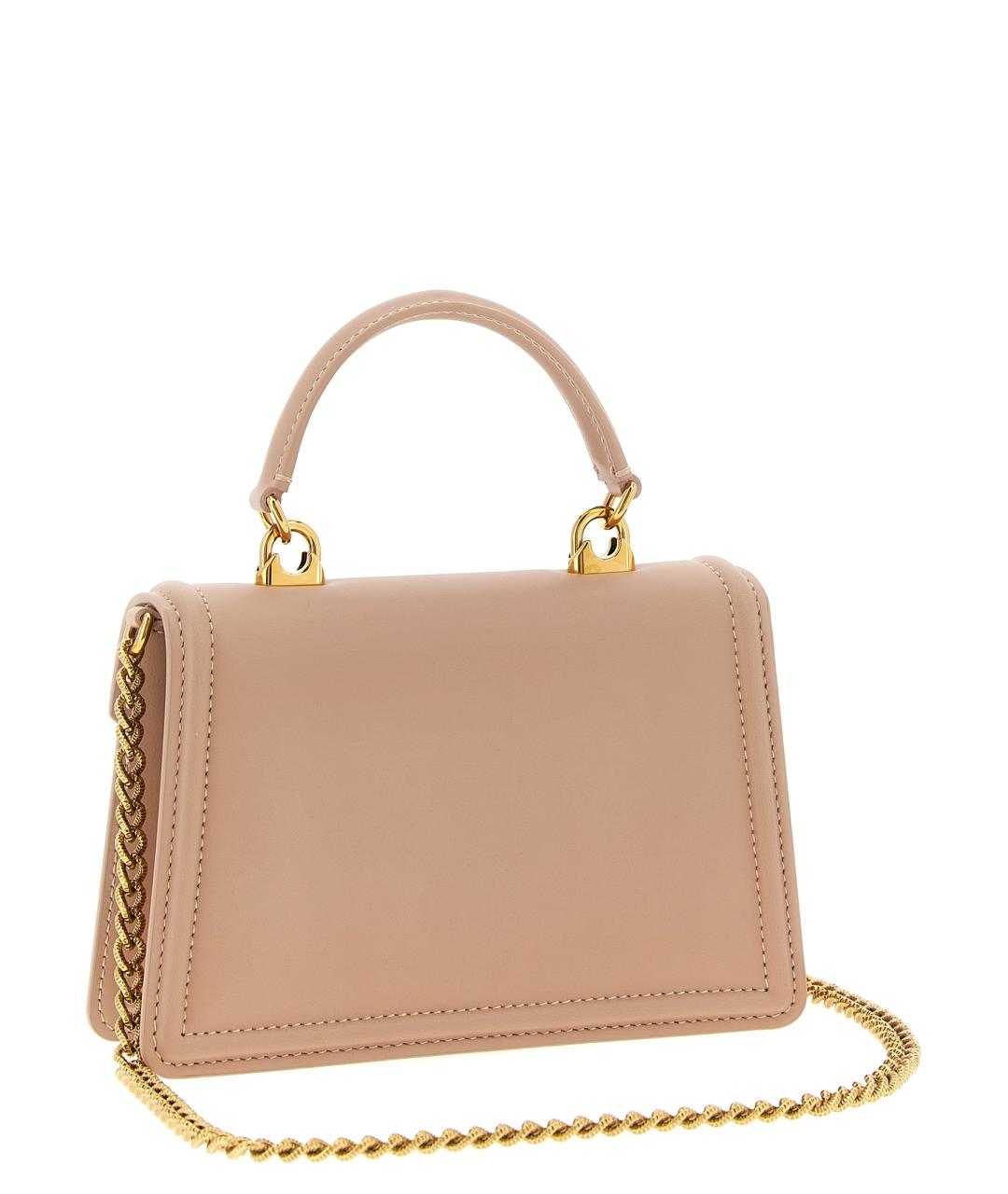 DOLCE&GABBANA Бежевая кожаная сумка через плечо, фото 2