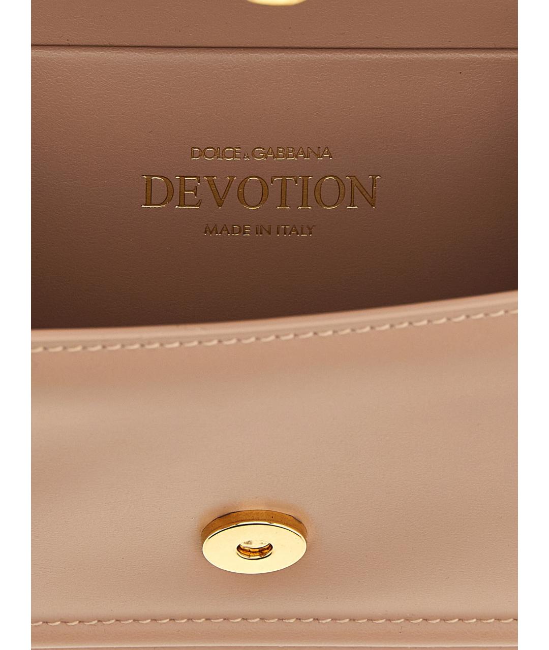 DOLCE&GABBANA Бежевая кожаная сумка через плечо, фото 4