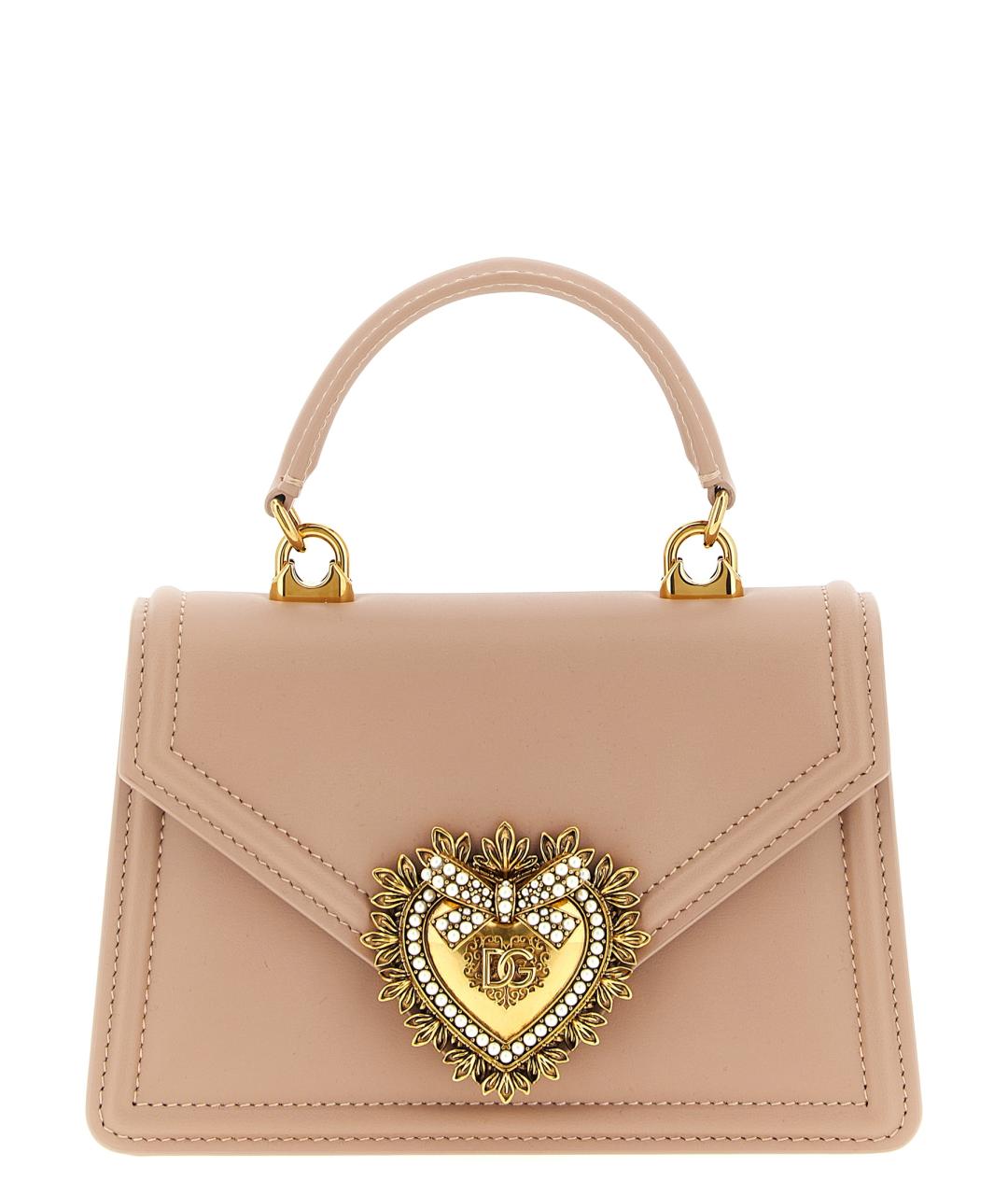 DOLCE&GABBANA Бежевая кожаная сумка через плечо, фото 1