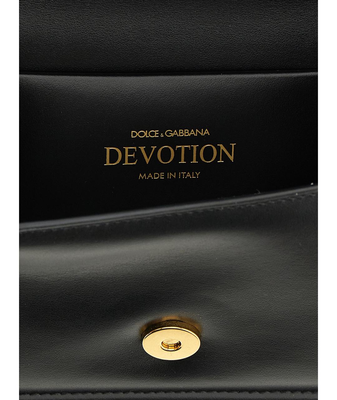 DOLCE&GABBANA Черная кожаная сумка через плечо, фото 4