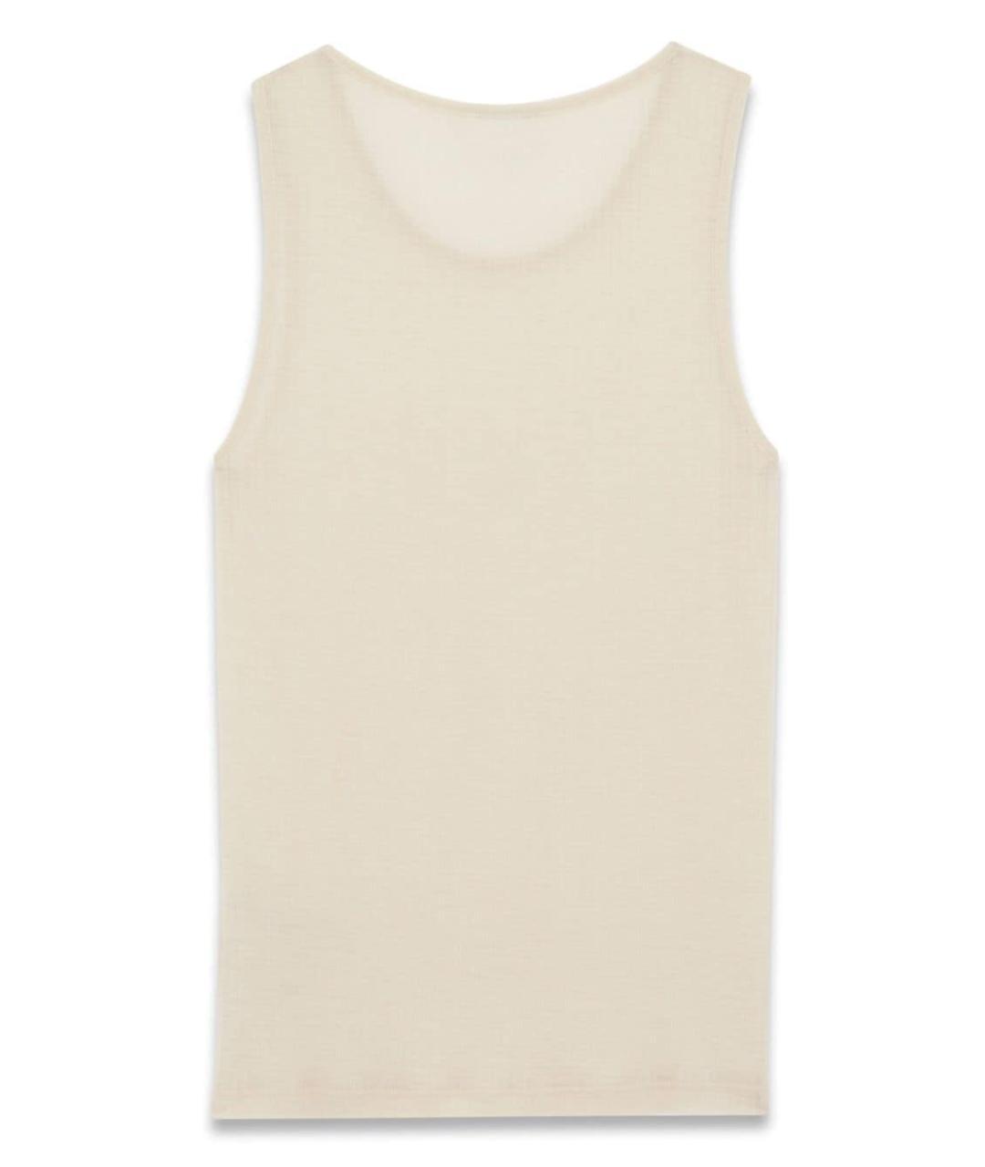 SAINT LAURENT Бежевая шерстяная майка, фото 1