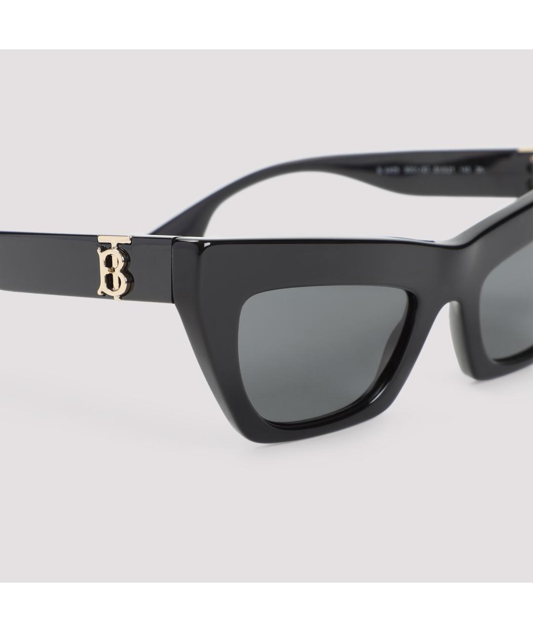 BURBERRY Черные пластиковые солнцезащитные очки, фото 3