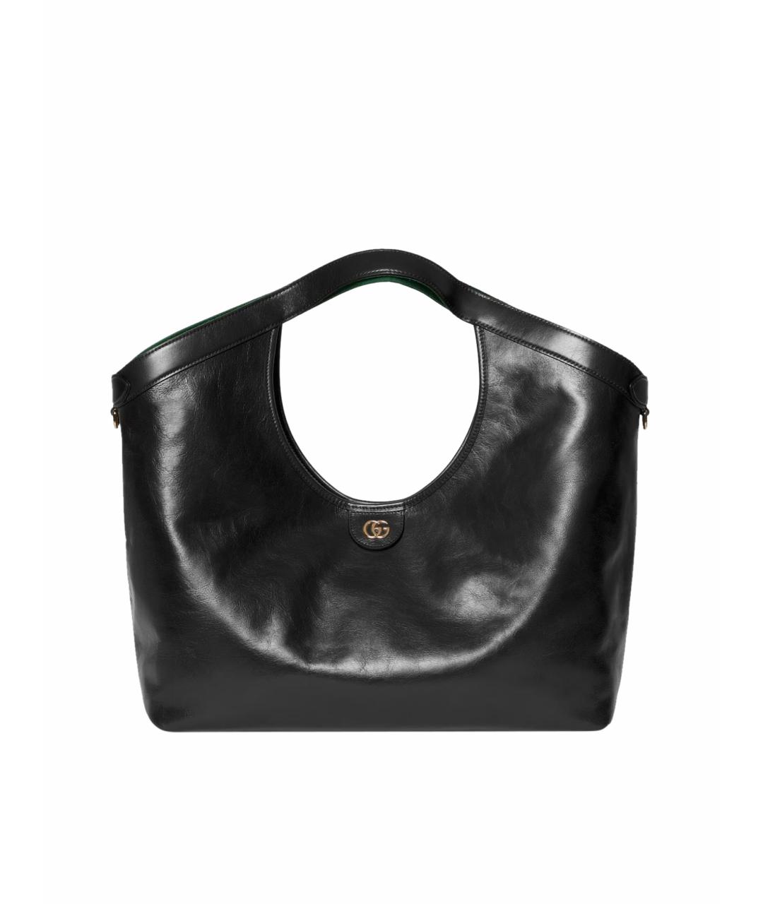 GUCCI Черная кожаная сумка с короткими ручками, фото 1