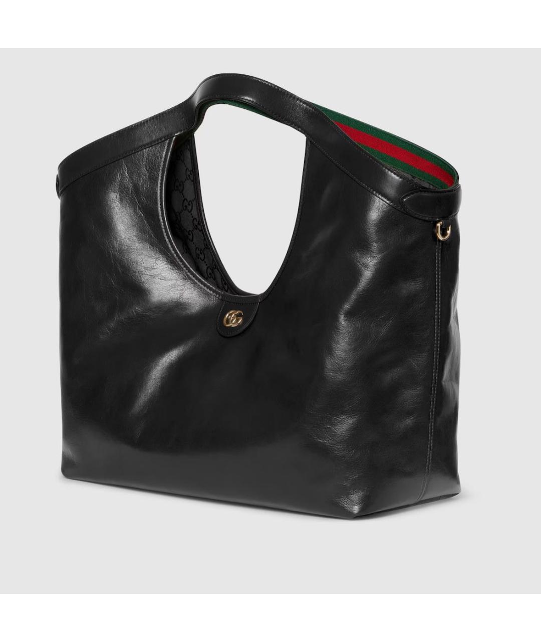 GUCCI Черная кожаная сумка с короткими ручками, фото 2