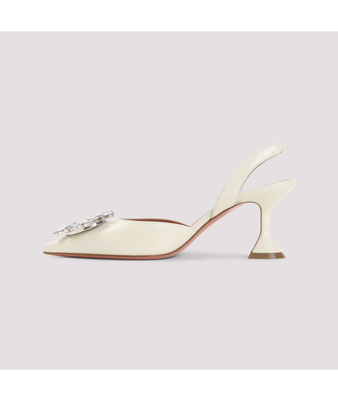 Amina Muaddi Белые кожаные туфли, фото 2