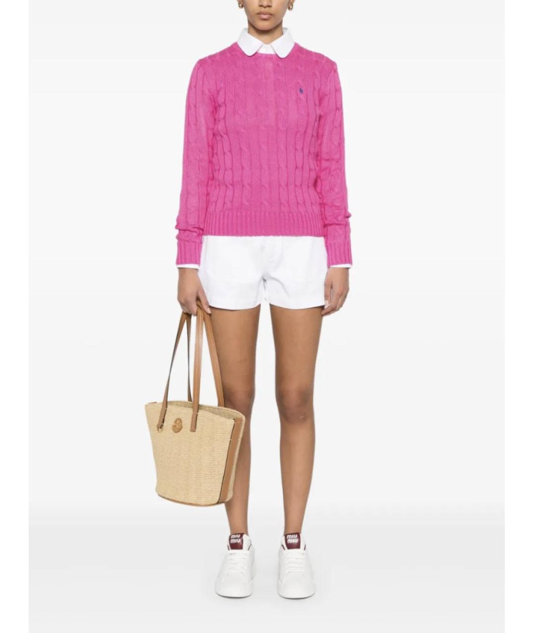 POLO RALPH LAUREN Розовый хлопковый джемпер / свитер, фото 5