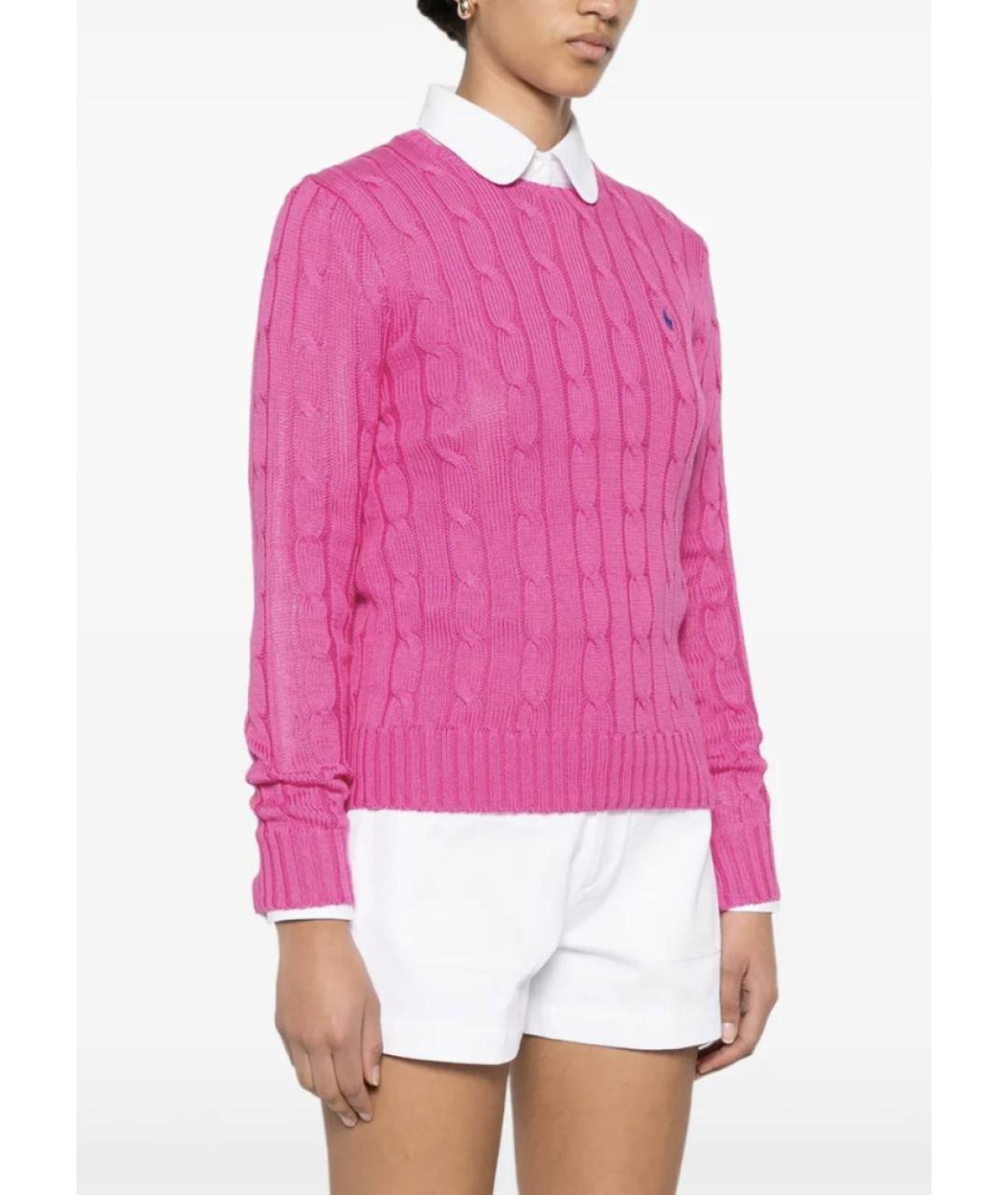 POLO RALPH LAUREN Розовый хлопковый джемпер / свитер, фото 4