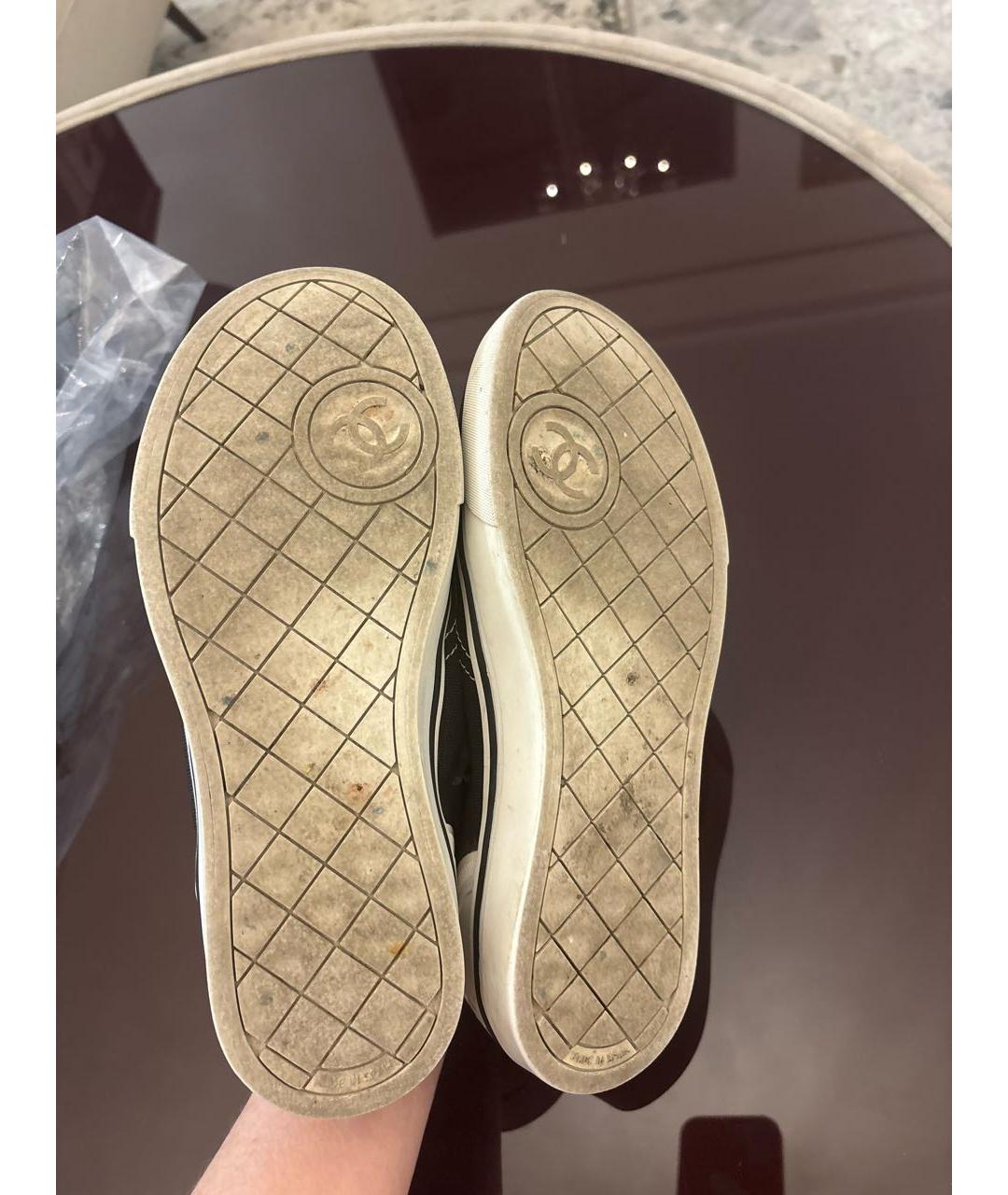 CHANEL Черные текстильные кеды, фото 3