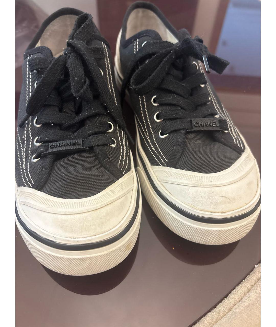 CHANEL Черные текстильные кеды, фото 6
