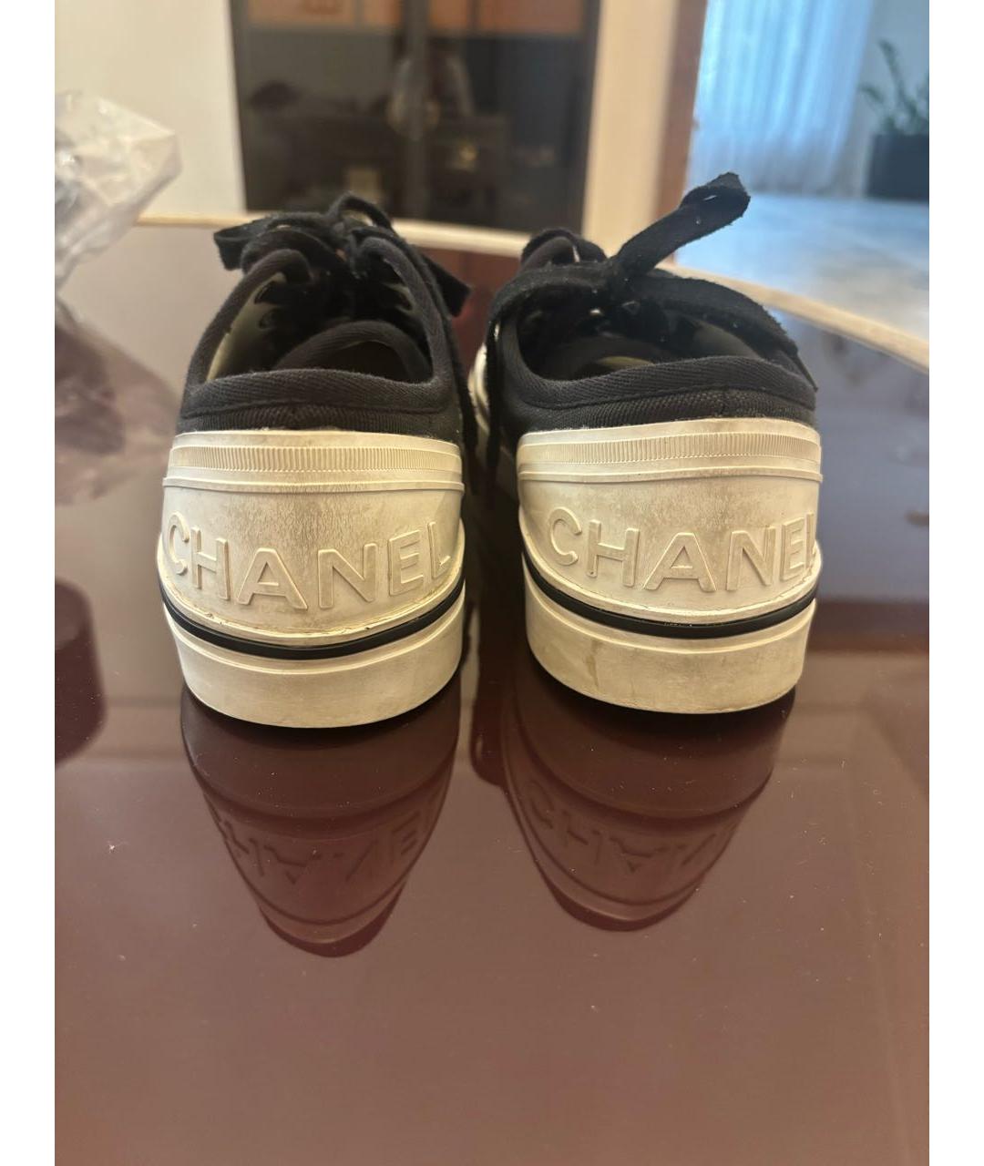 CHANEL Черные текстильные кеды, фото 2