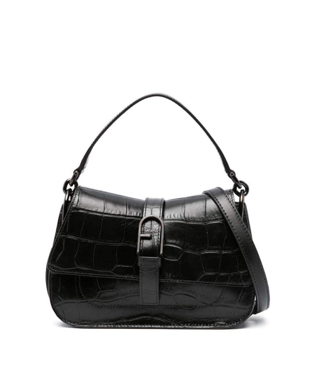 FURLA Черная кожаная сумка с короткими ручками, фото 1
