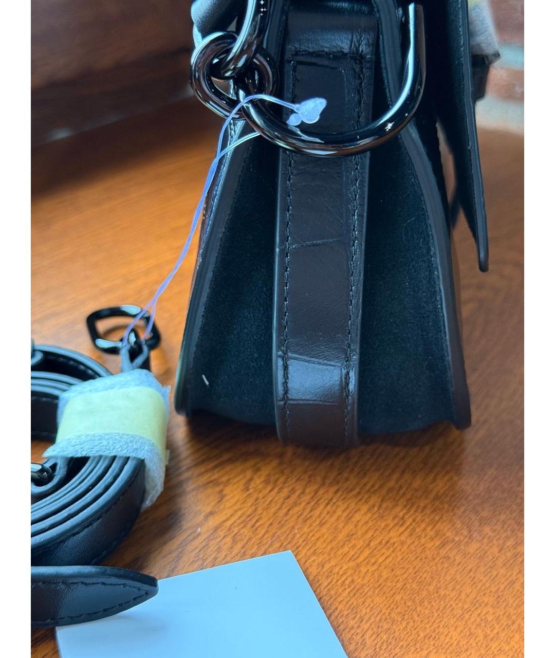 FURLA Черная кожаная сумка с короткими ручками, фото 5