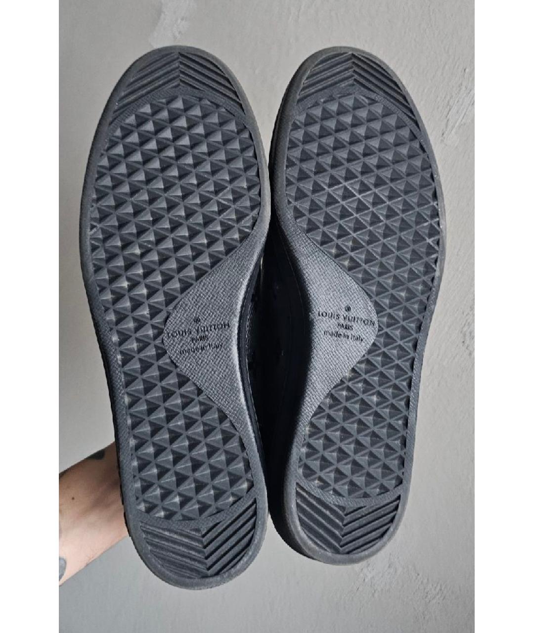 LOUIS VUITTON Черные кожаные низкие кроссовки / кеды, фото 5