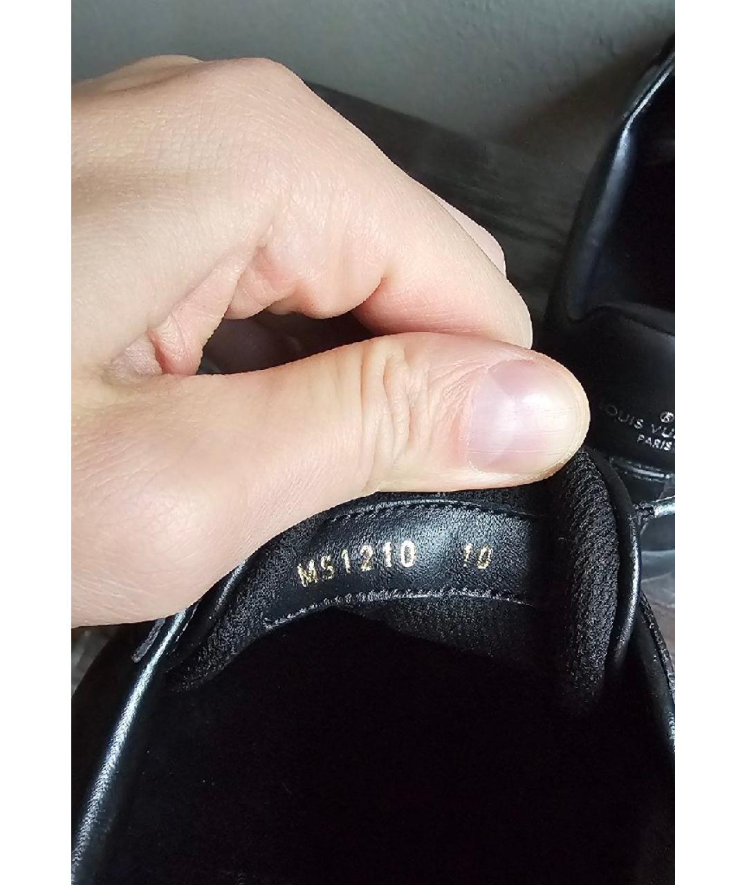 LOUIS VUITTON Черные кожаные низкие кроссовки / кеды, фото 8