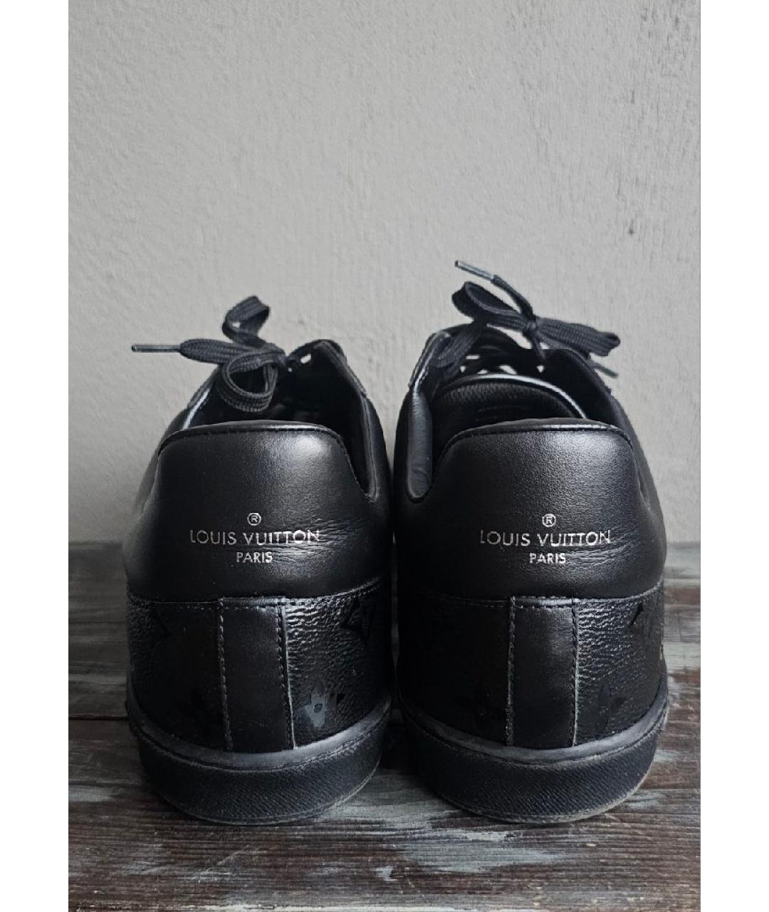 LOUIS VUITTON Черные кожаные низкие кроссовки / кеды, фото 4