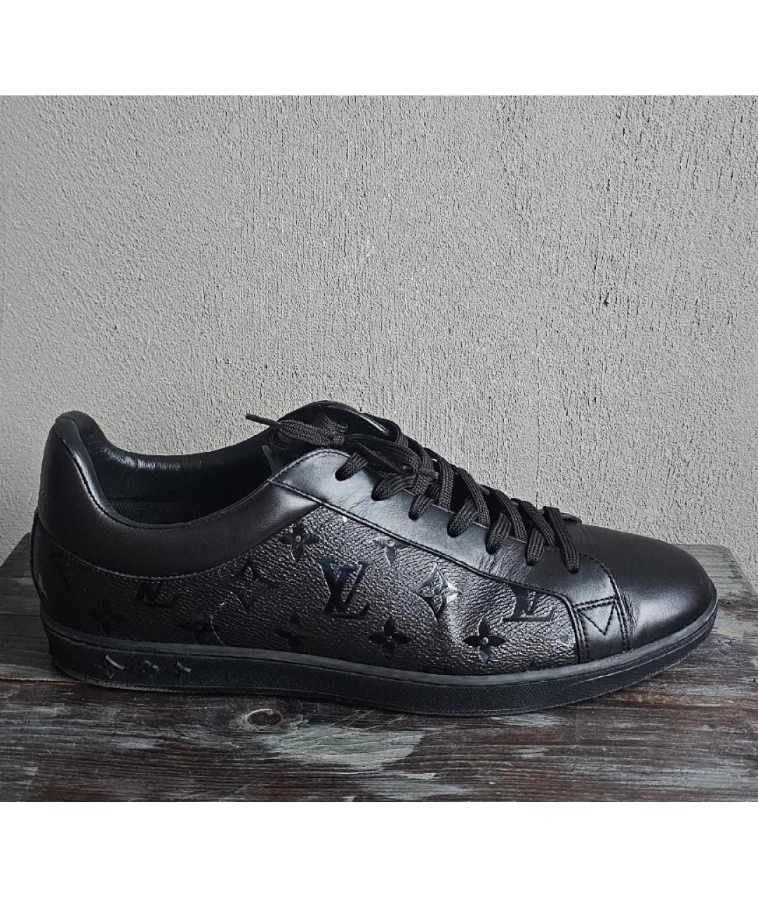 LOUIS VUITTON Черные кожаные низкие кроссовки / кеды, фото 9