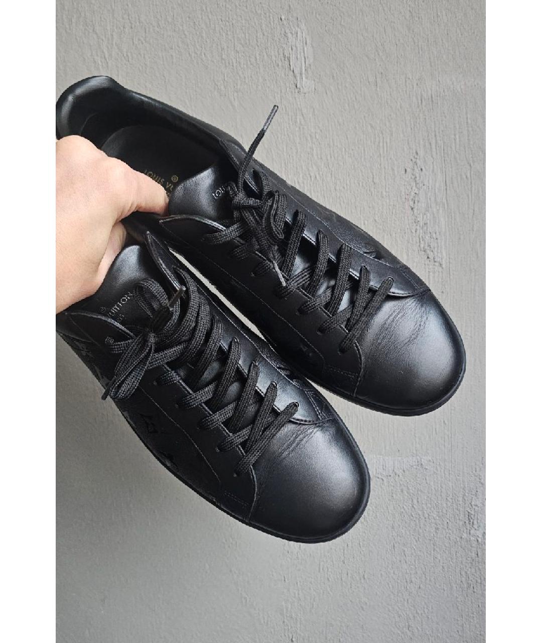LOUIS VUITTON Черные кожаные низкие кроссовки / кеды, фото 3