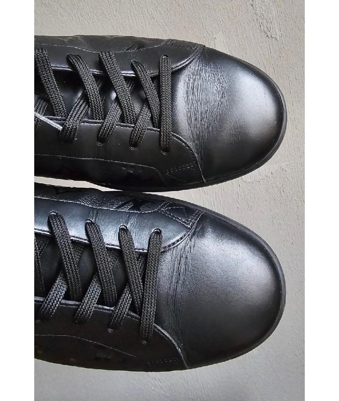 LOUIS VUITTON Черные кожаные низкие кроссовки / кеды, фото 2