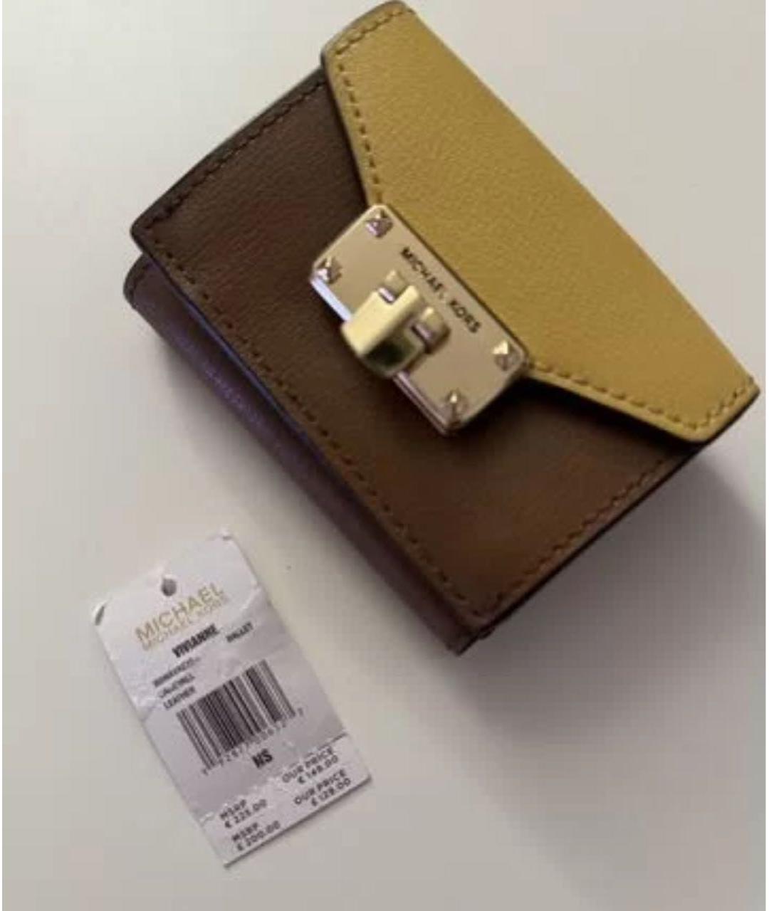 MICHAEL KORS Коричневый кожаный кошелек, фото 7