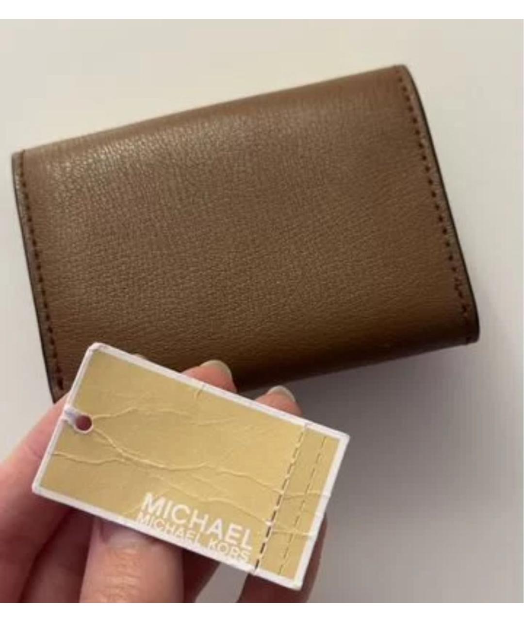 MICHAEL KORS Коричневый кожаный кошелек, фото 3