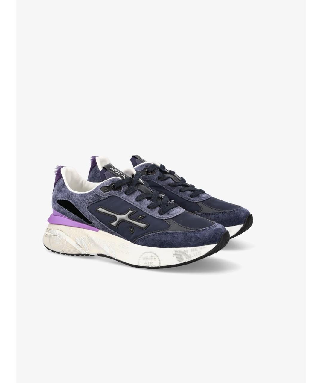 PREMIATA Темно-синие кожаные кроссовки, фото 4