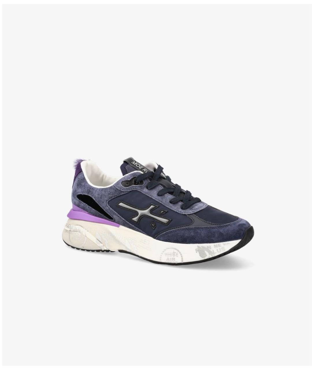 PREMIATA Темно-синие кожаные кроссовки, фото 2