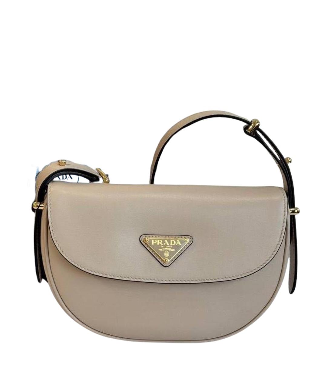 PRADA Бежевая кожаная сумка с короткими ручками, фото 10