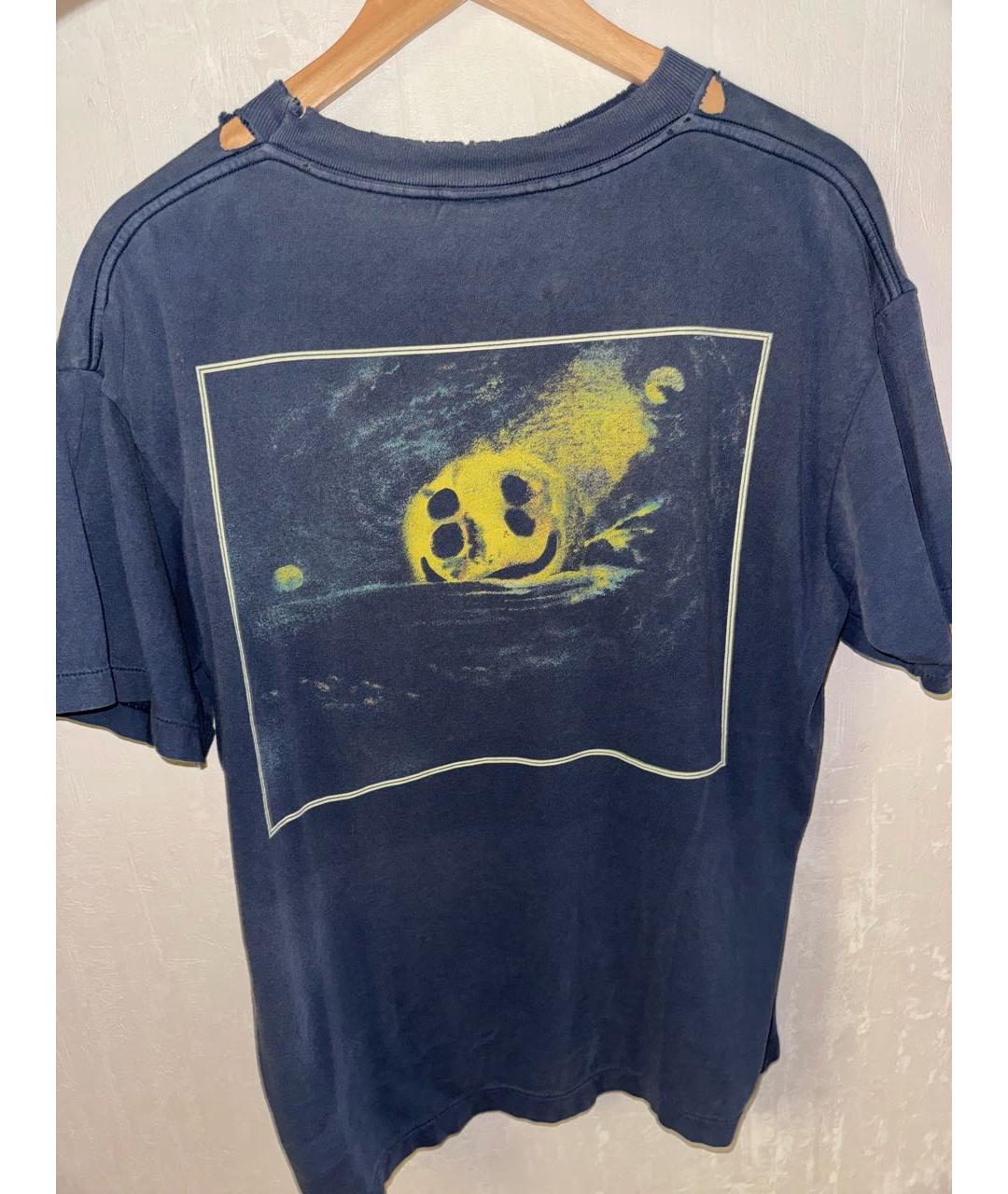 SAINT Mxxxxxx Темно-синяя хлопковая футболка, фото 2