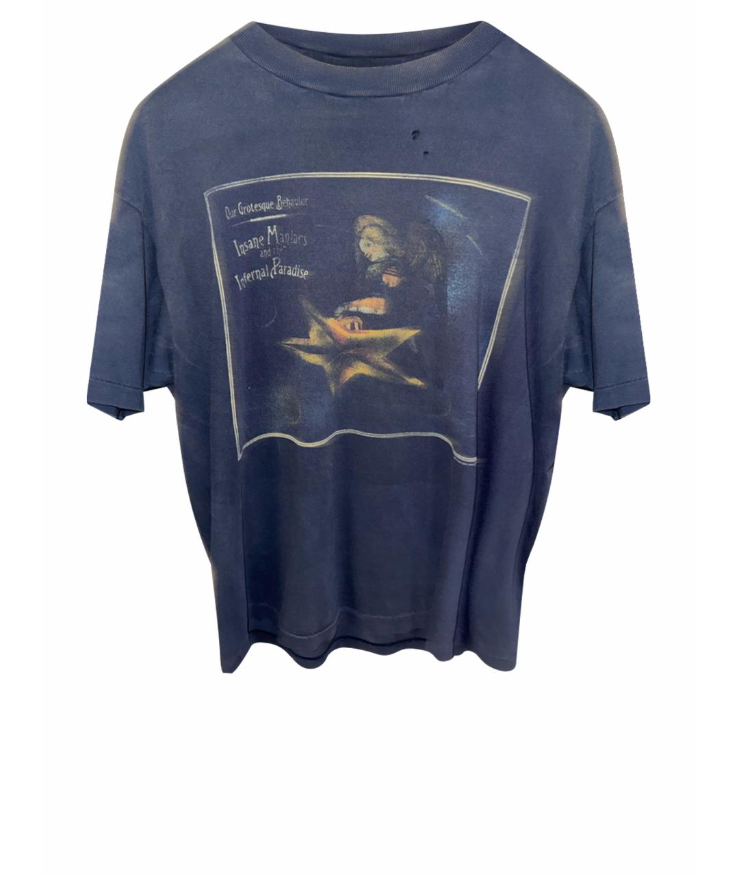 SAINT Mxxxxxx Темно-синяя хлопковая футболка, фото 1
