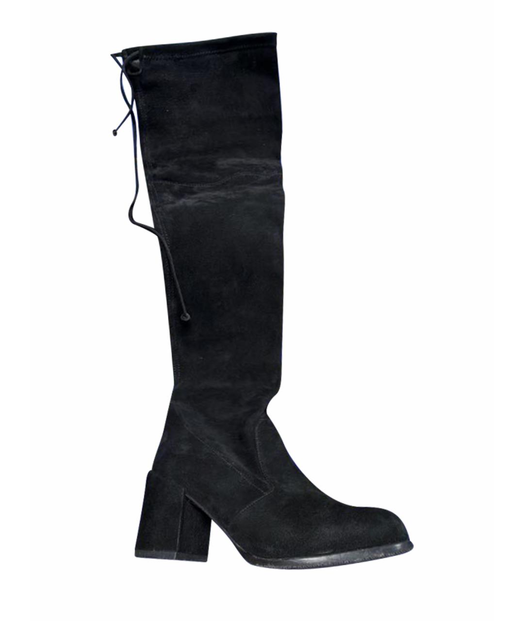 STUART WEITZMAN Черные замшевые ботфорты, фото 1