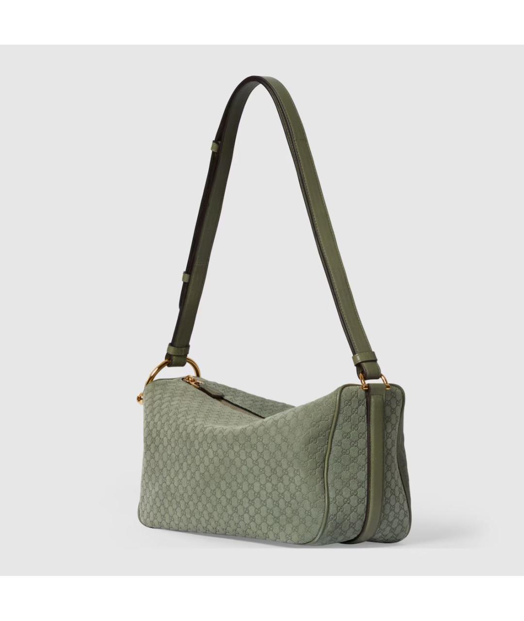 GUCCI Зеленая кожаная сумка с короткими ручками, фото 2