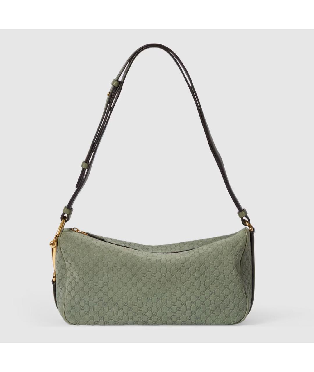 GUCCI Зеленая кожаная сумка с короткими ручками, фото 6