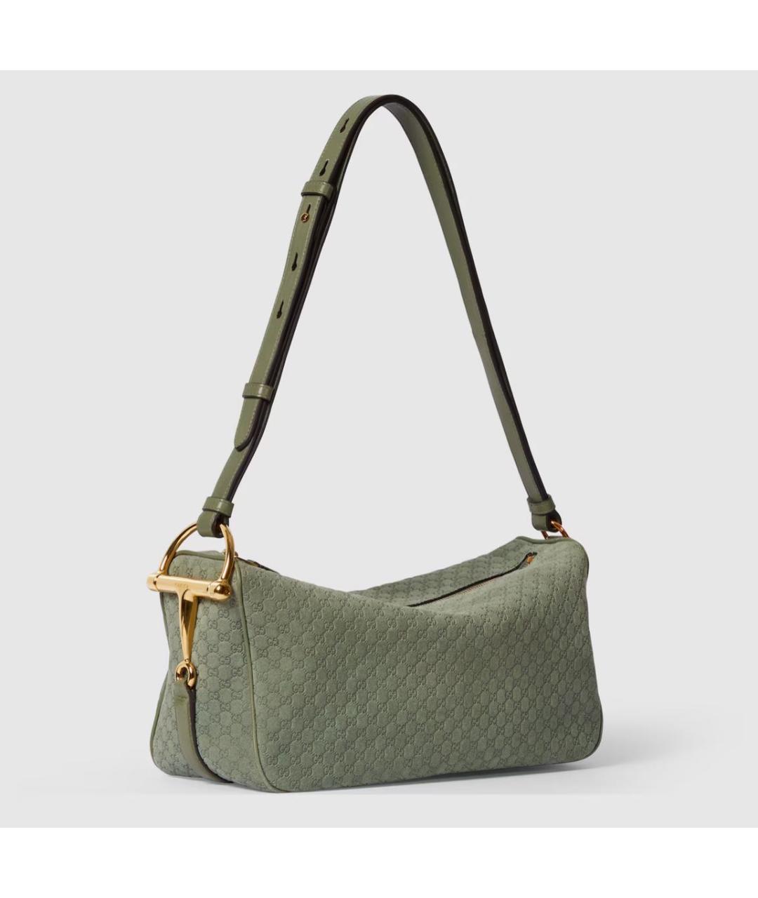 GUCCI Зеленая кожаная сумка с короткими ручками, фото 4