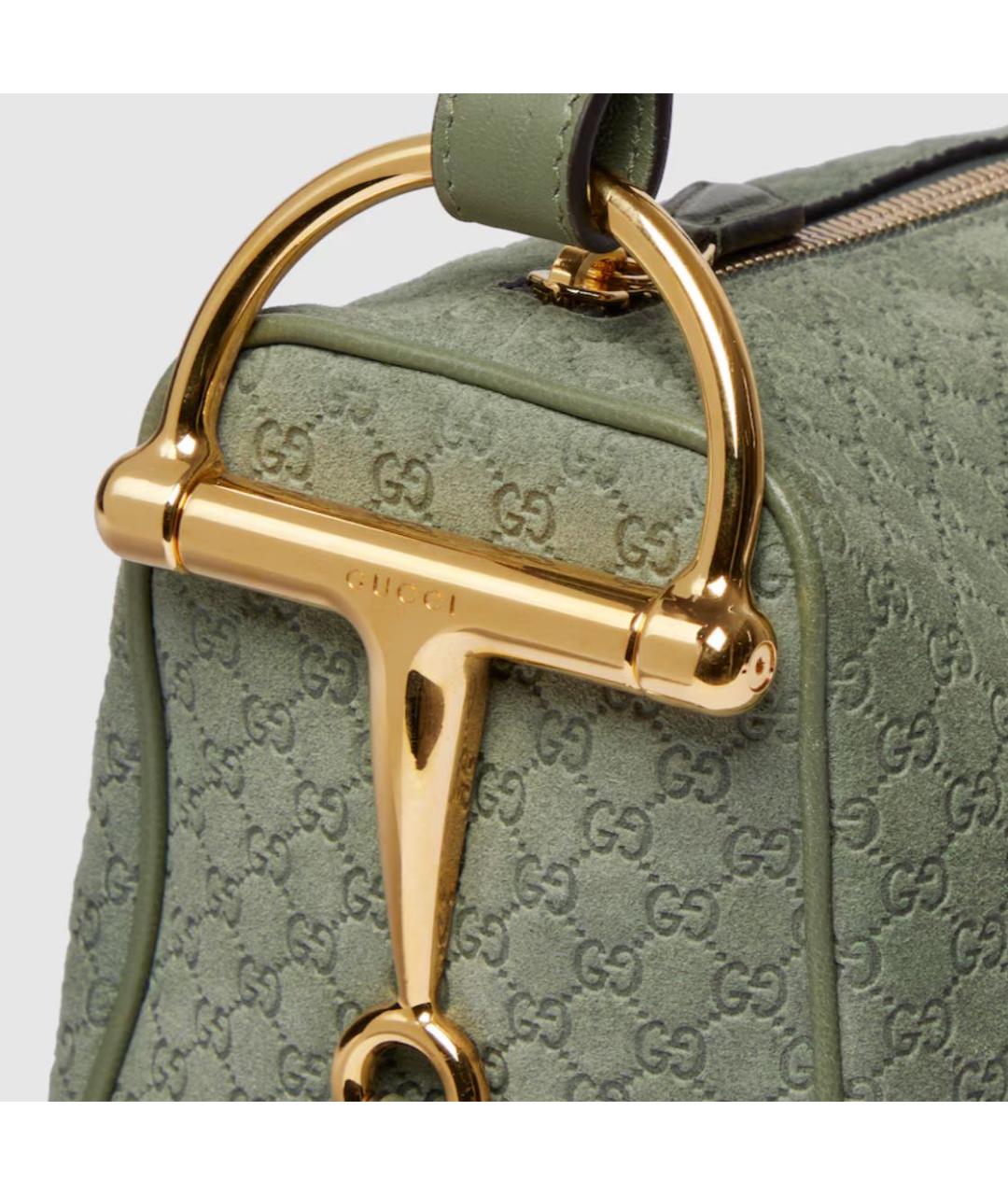 GUCCI Зеленая кожаная сумка с короткими ручками, фото 3