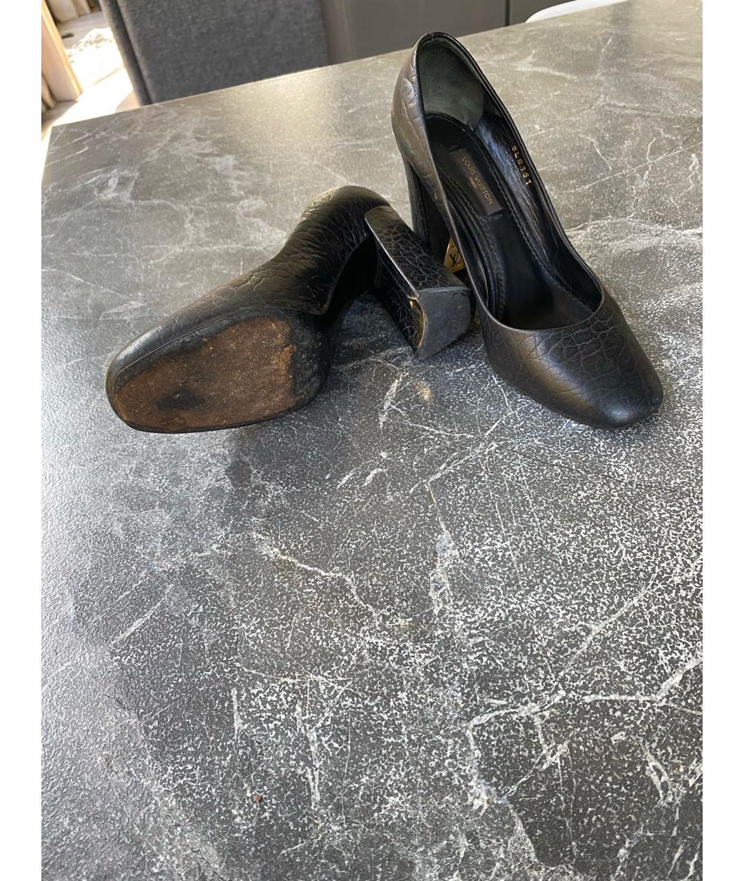LOUIS VUITTON Черные кожаные туфли, фото 5