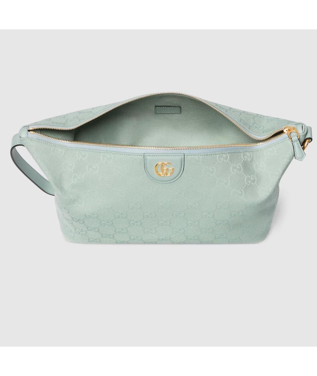 GUCCI Бирюзовая кожаная сумка с короткими ручками, фото 6