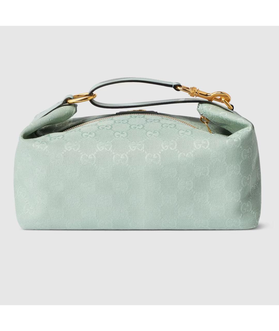 GUCCI Бирюзовая кожаная сумка с короткими ручками, фото 5