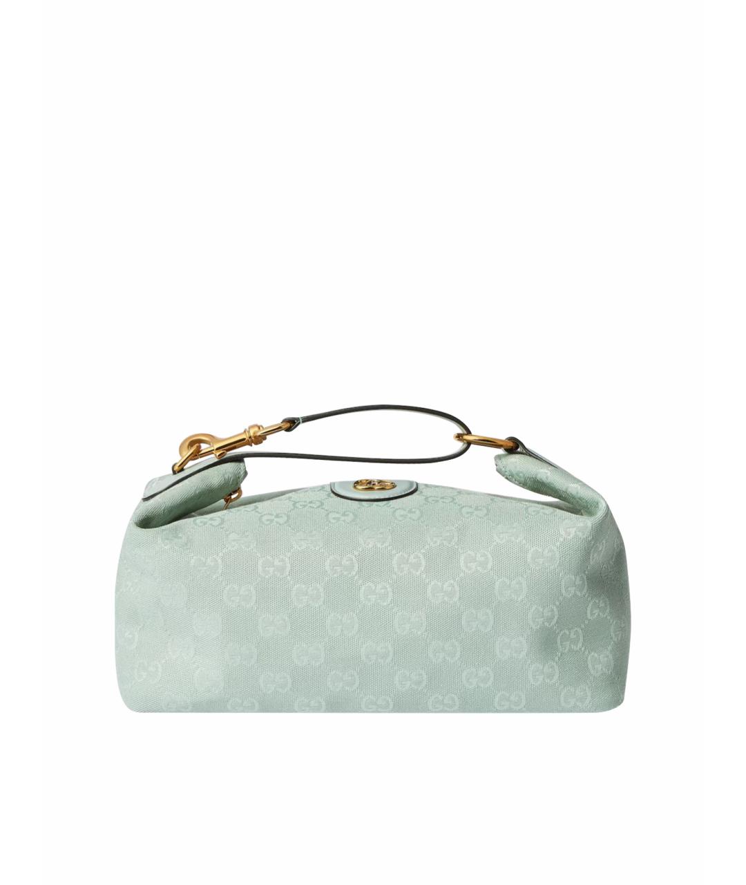 GUCCI Бирюзовая кожаная сумка с короткими ручками, фото 1