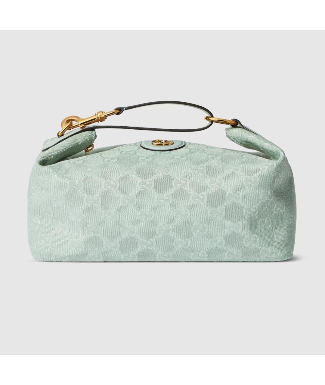 GUCCI Бирюзовая кожаная сумка с короткими ручками, фото 7