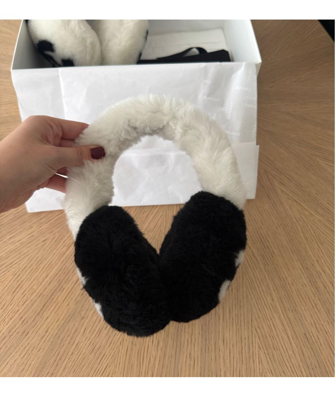 CHANEL Черные шерстяные наушники, фото 3