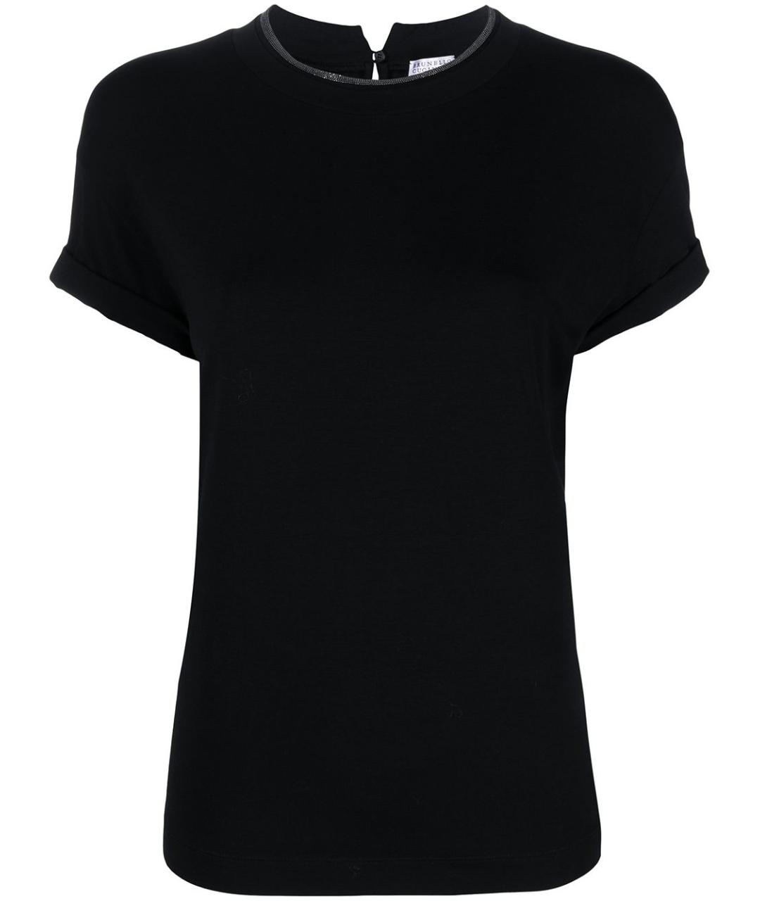 BRUNELLO CUCINELLI Черная хлопковая футболка, фото 1