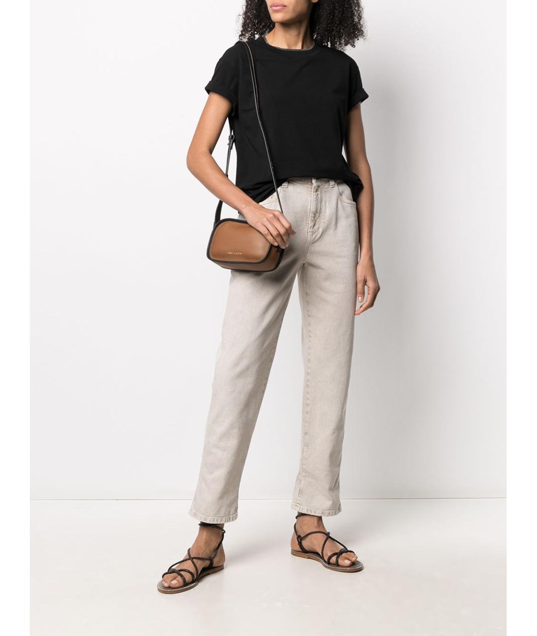 BRUNELLO CUCINELLI Черная хлопковая футболка, фото 2