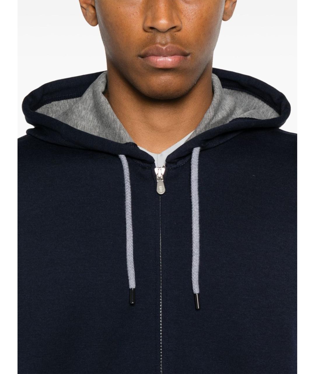 BRUNELLO CUCINELLI Синяя хлопковая жилетка, фото 5