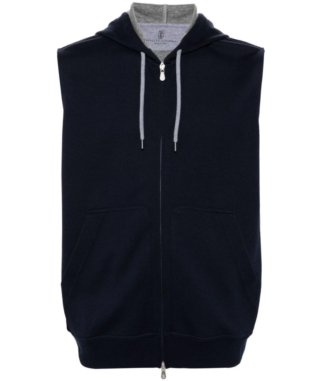 BRUNELLO CUCINELLI Синяя хлопковая жилетка, фото 3